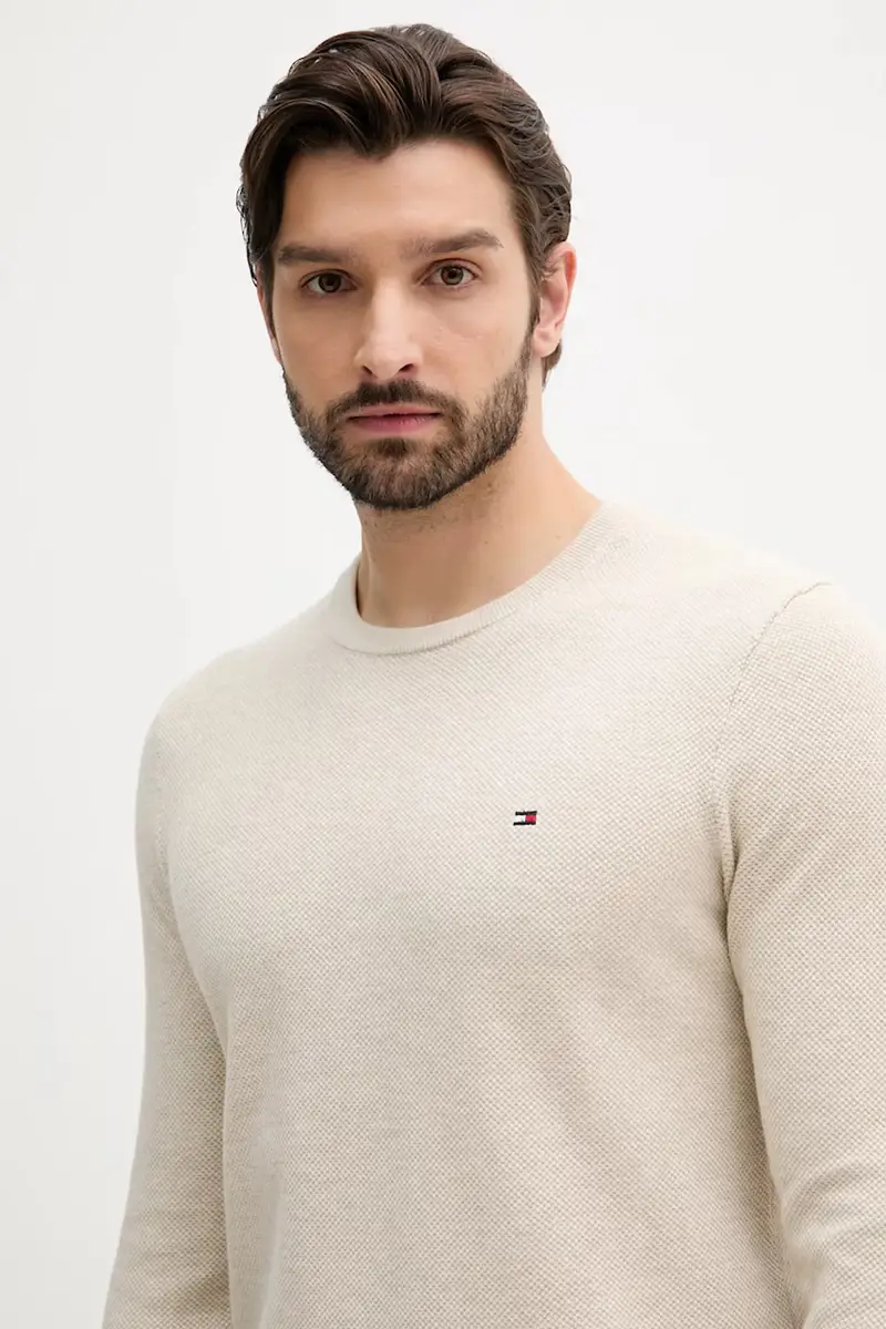 maglione in cotone colore nero MW0MW36347 Beige miniatura 4