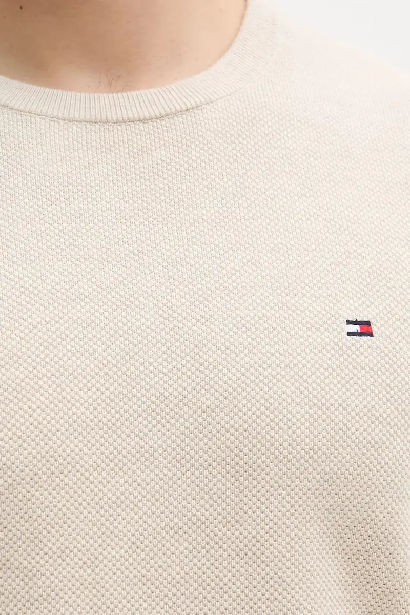 maglione in cotone colore nero MW0MW36347 Beige miniatura 5