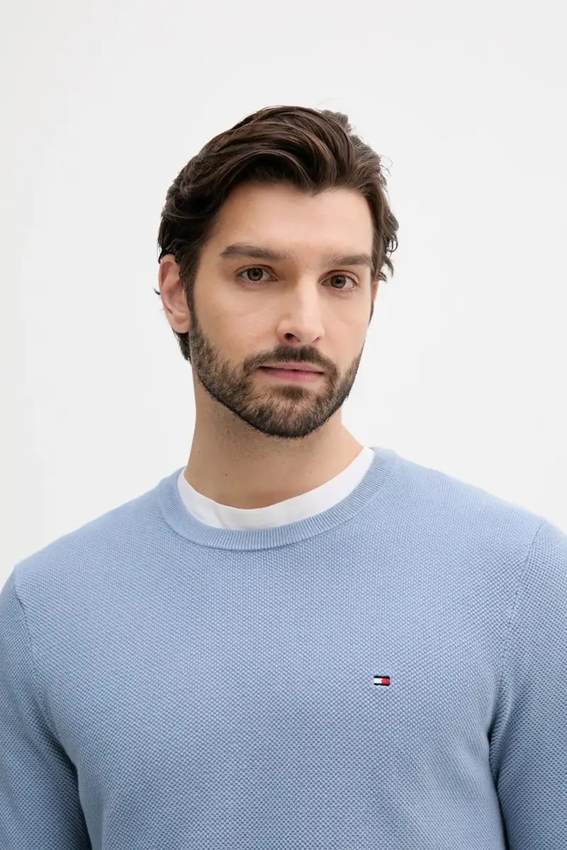 maglione in cotone colore nero MW0MW36347 Blu miniatura 4