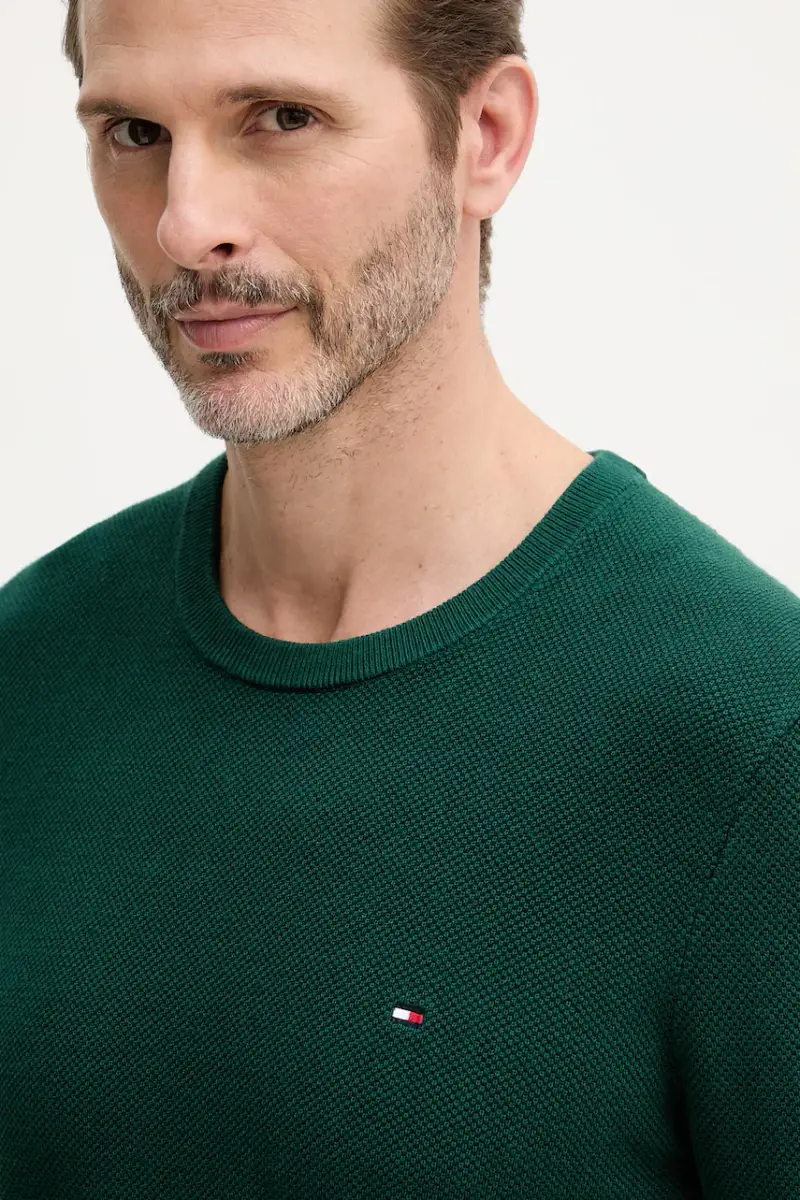 maglione in cotone colore nero MW0MW36347 Turchese miniatura 4