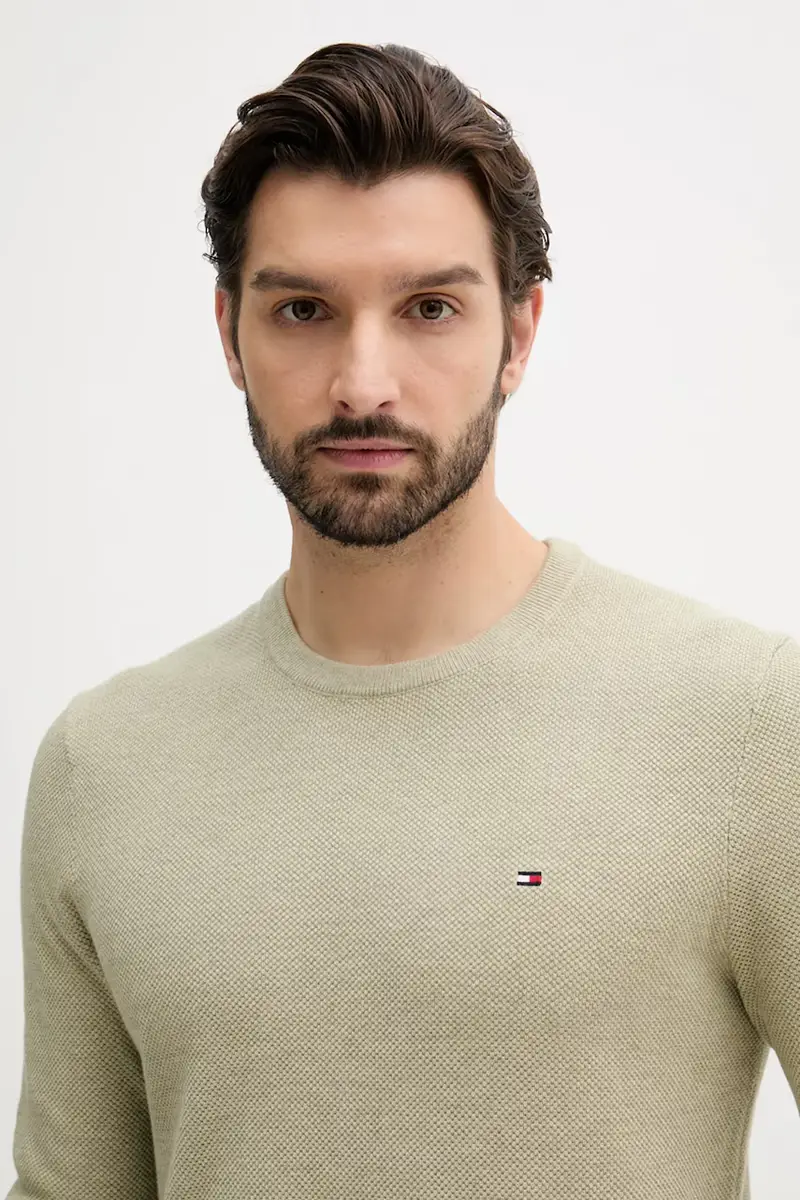 maglione in cotone colore nero MW0MW36347 Verde miniatura 4