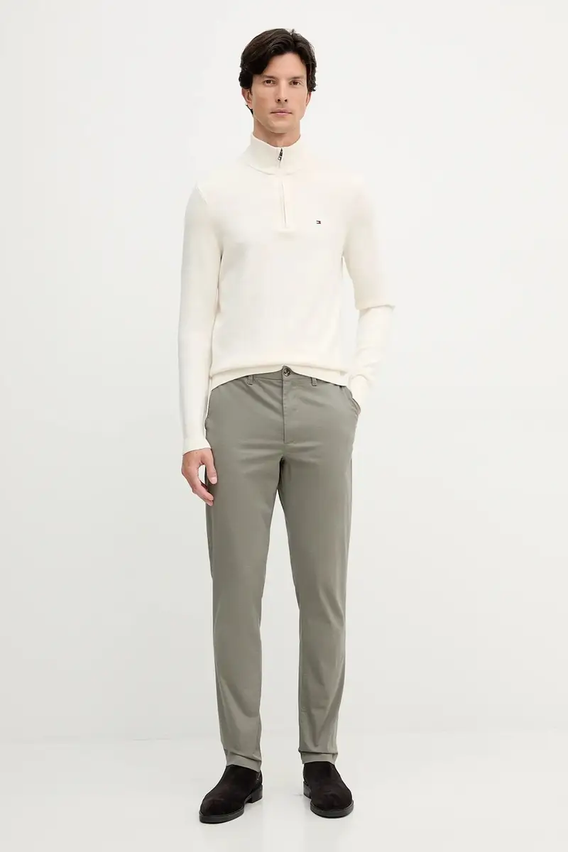 maglione in cotone colore nero MW0MW37331 Beige miniatura 2