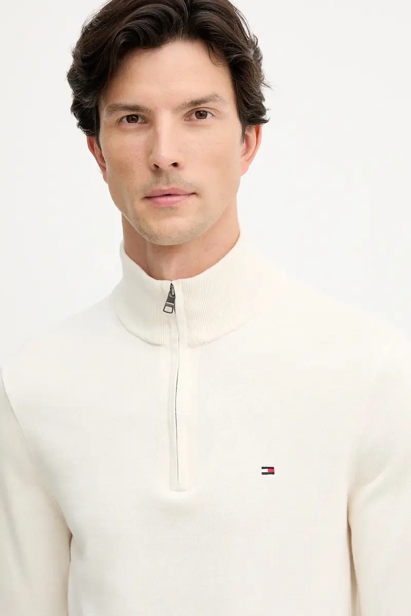 maglione in cotone colore nero MW0MW37331 Beige miniatura 4