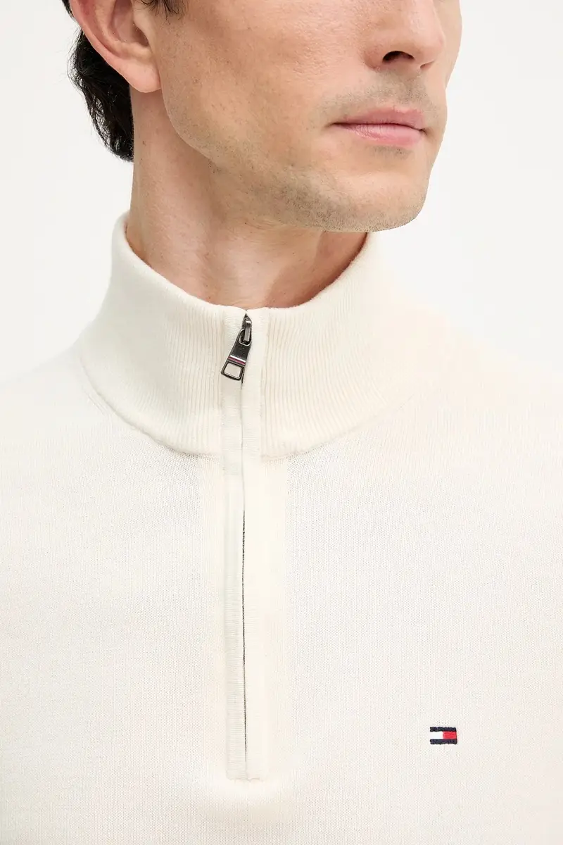 maglione in cotone colore nero MW0MW37331 Beige miniatura 5