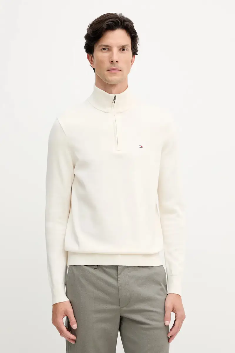 maglione in cotone colore nero MW0MW37331 Beige