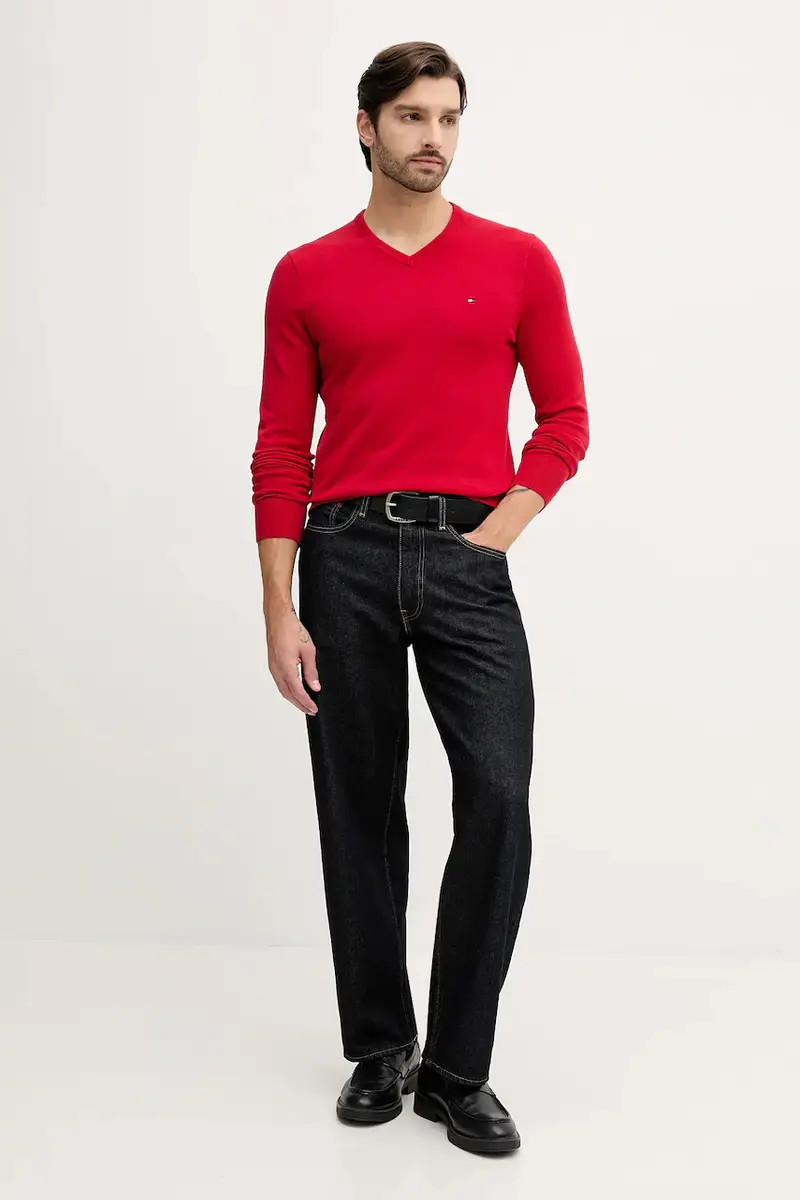 maglione in cotone colore rosso MW0MW14745 miniatura 2