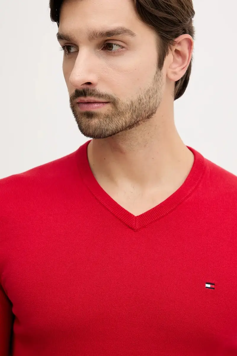 maglione in cotone colore rosso MW0MW14745 miniatura 4