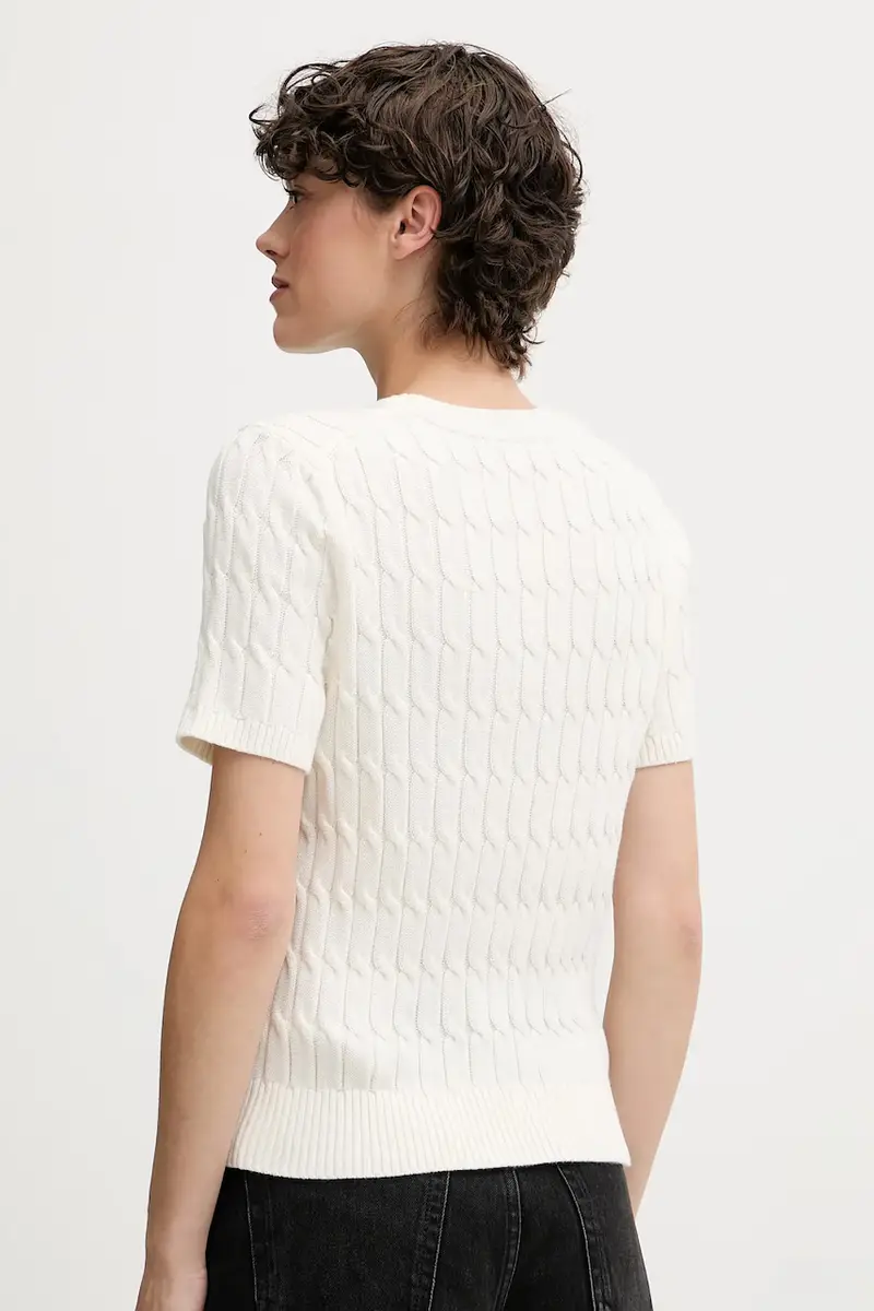 maglione in cotone donna colore beige WW0WW45656 miniatura 2