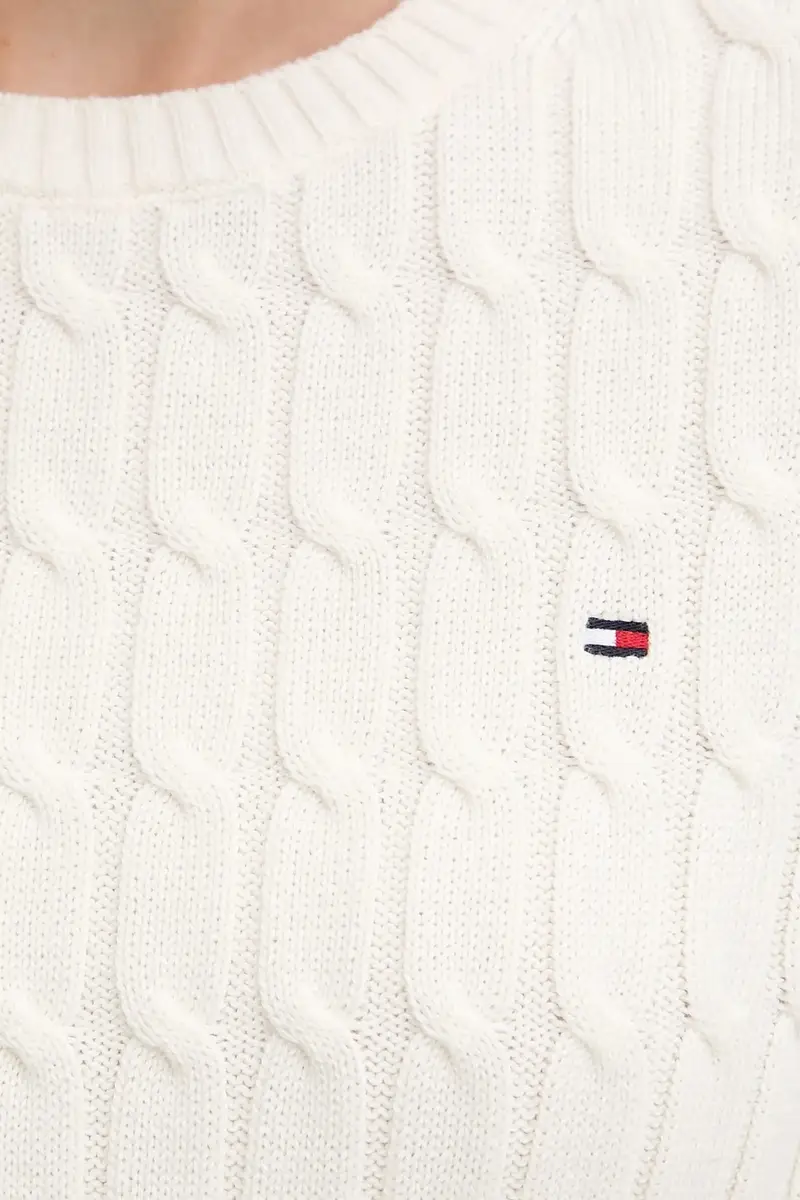 maglione in cotone donna colore beige WW0WW45656 miniatura 4