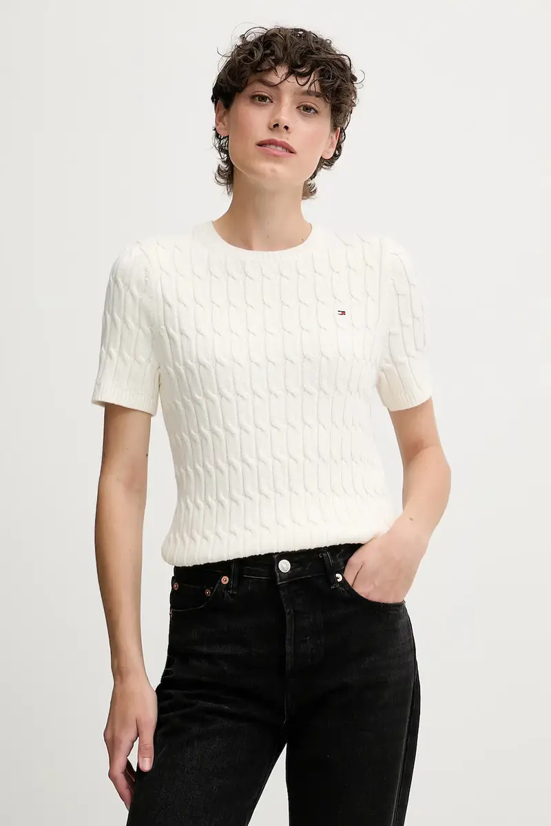 maglione in cotone donna colore beige WW0WW45656