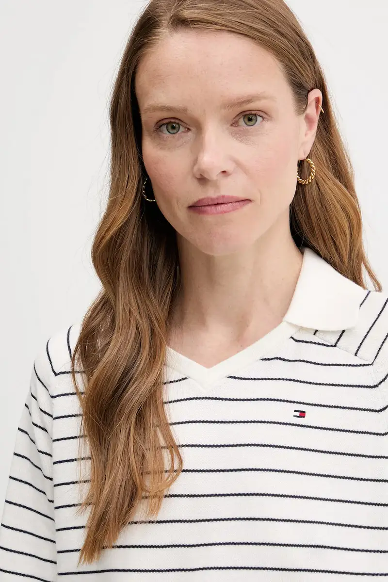 maglione in cotone donna colore bianco WW0WW45694 miniatura 4