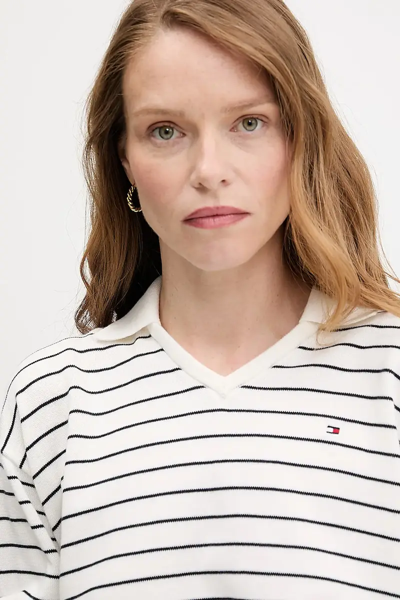 maglione in cotone donna colore bianco WW0WW45695 miniatura 4