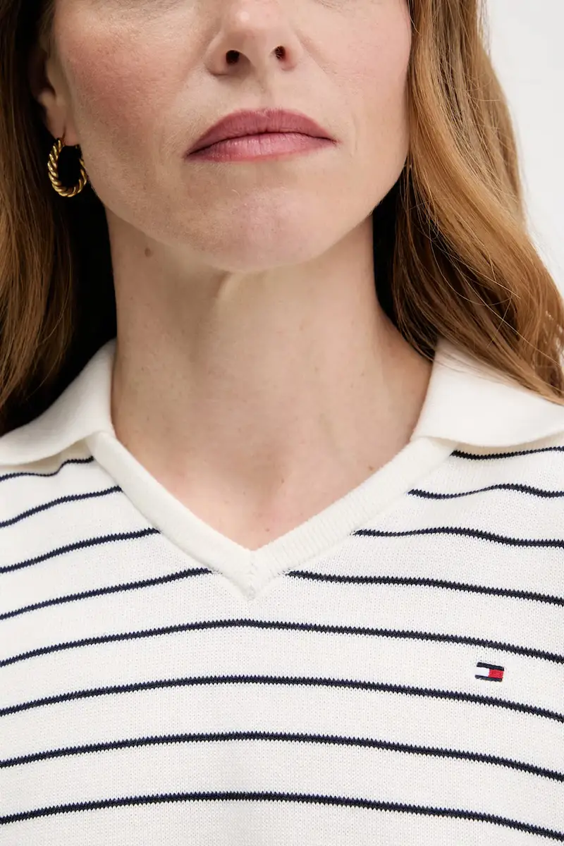 maglione in cotone donna colore bianco WW0WW45695 miniatura 5