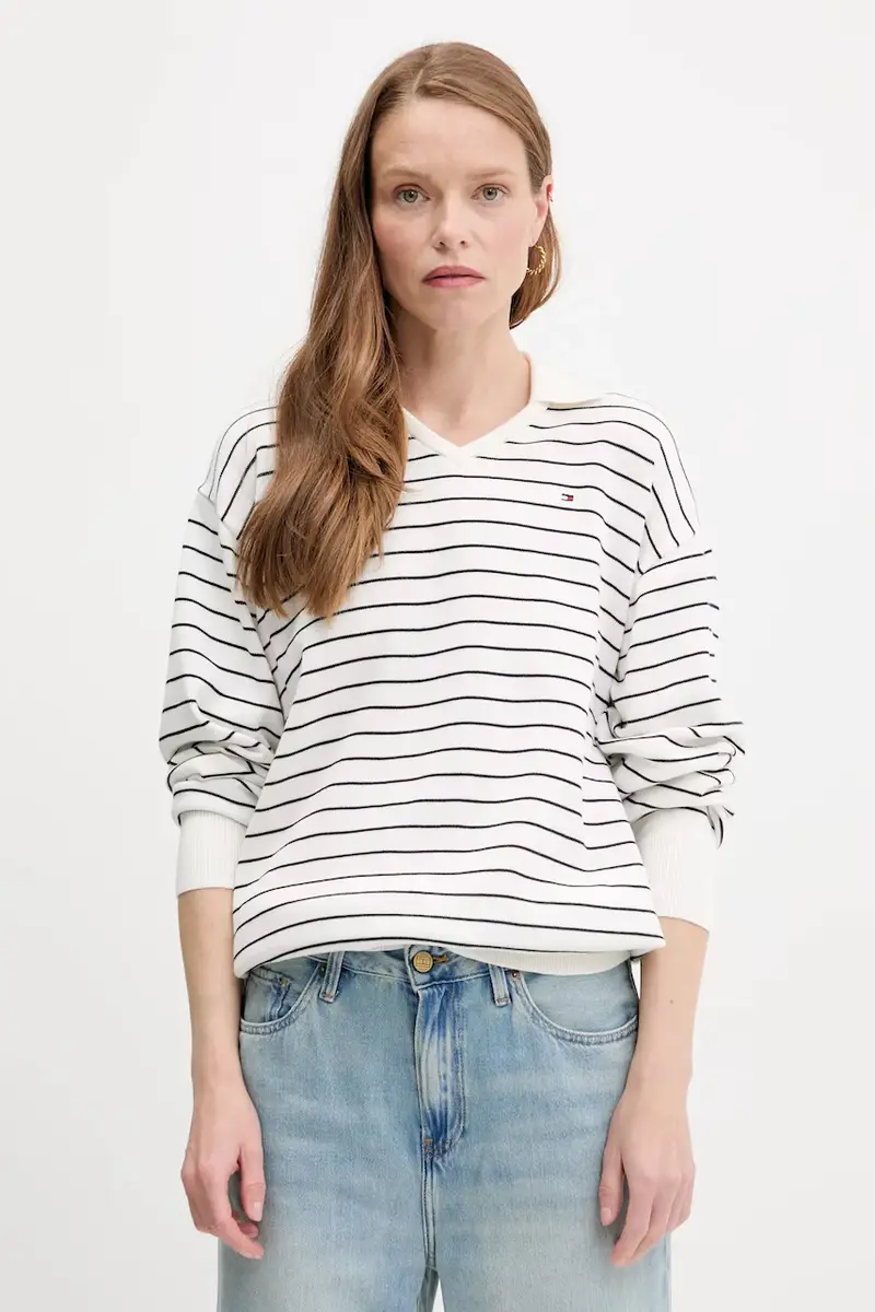 maglione in cotone donna colore bianco WW0WW45695