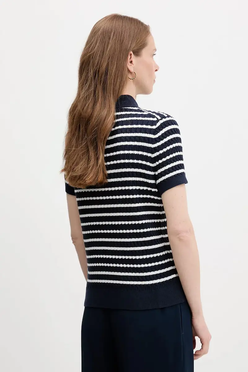 maglione in cotone donna colore blu navy WW0WW41474 miniatura 3