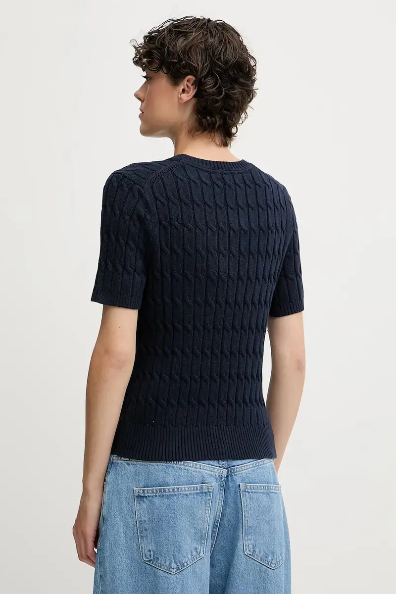 maglione in cotone donna colore blu navy WW0WW45656 miniatura 2