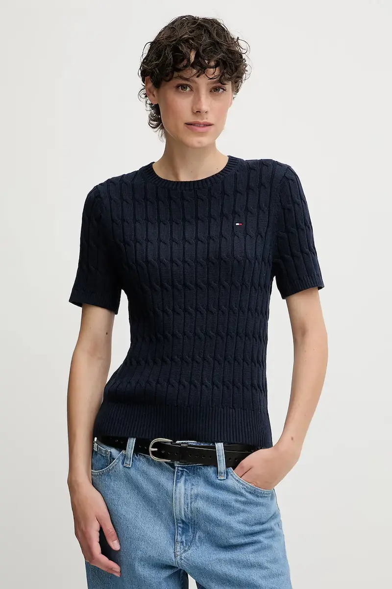 maglione in cotone donna colore blu navy WW0WW45656