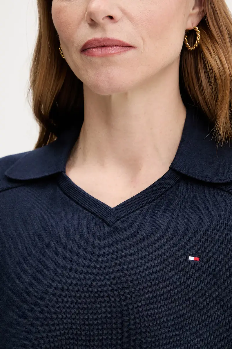 maglione in cotone donna colore blu navy WW0WW45694 miniatura 5