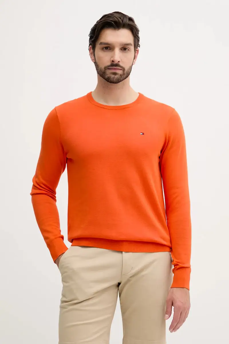 maglione in cotone uomo colore arancione MW0MW39999