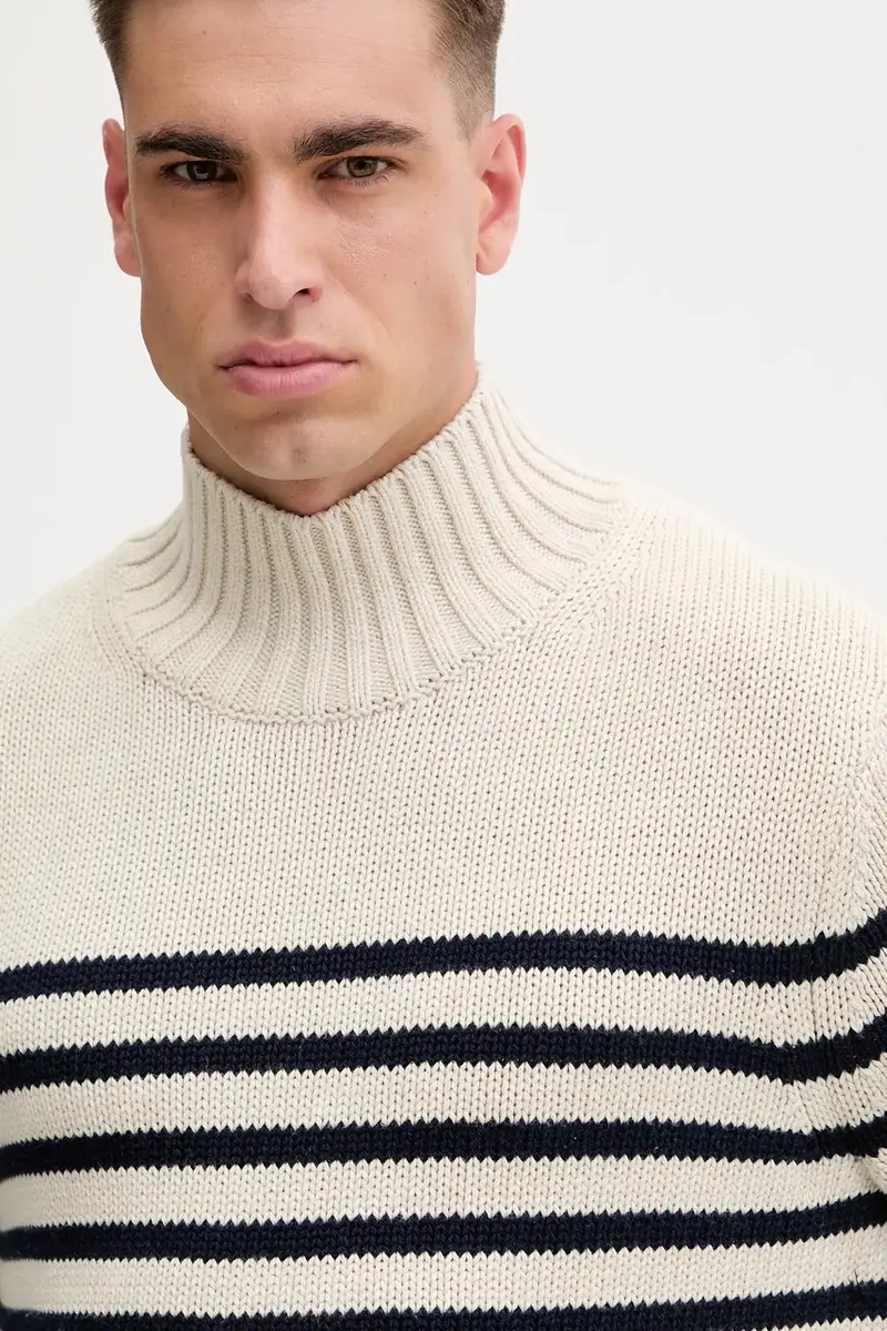 maglione in cotone uomo colore beige MW0MW41320 miniatura 4