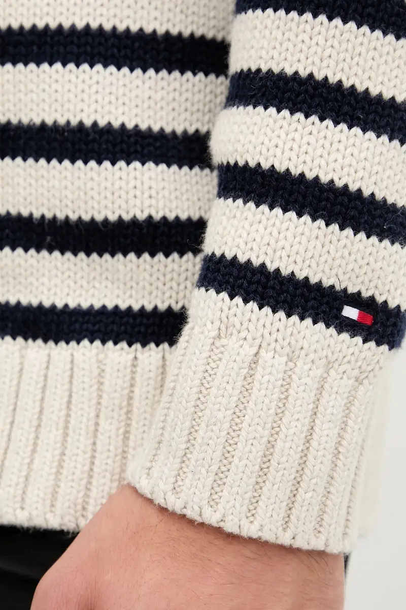 maglione in cotone uomo colore beige MW0MW41320 miniatura 5