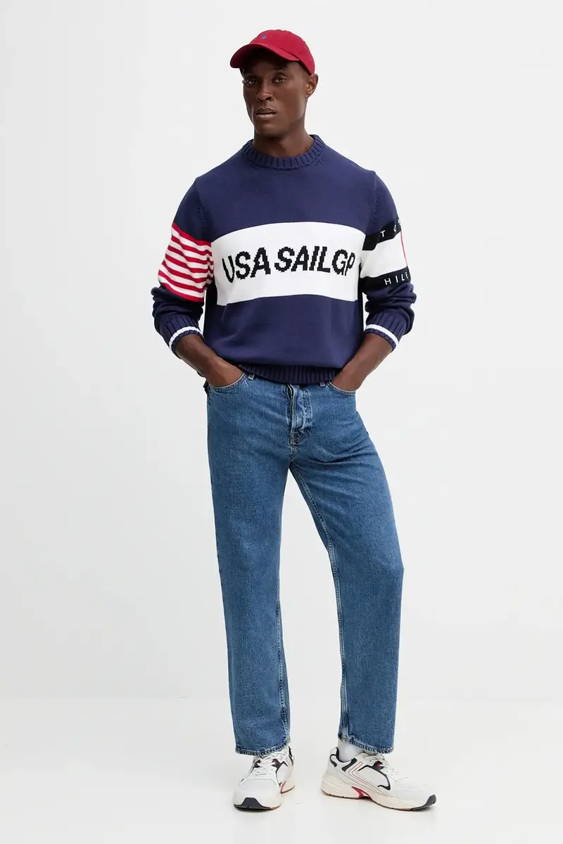 maglione in cotone x SAIL GP uomo colore blu navy MW0MW41542 miniatura 2