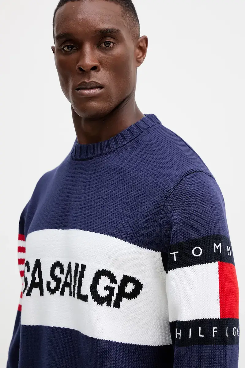 maglione in cotone x SAIL GP uomo colore blu navy MW0MW41542 miniatura 4