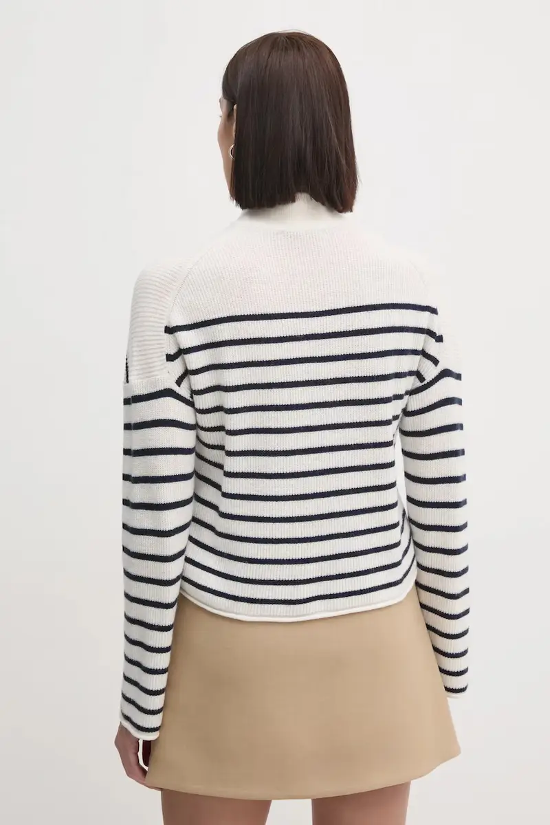 maglione in lana donna colore beige WW0WW44981 miniatura 3