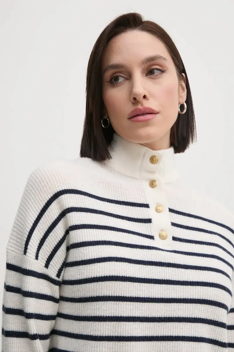 maglione in lana donna colore beige WW0WW44981 miniatura 4