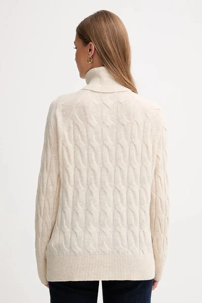 maglione in lana donna colore beige WW0WW46791 miniatura 3