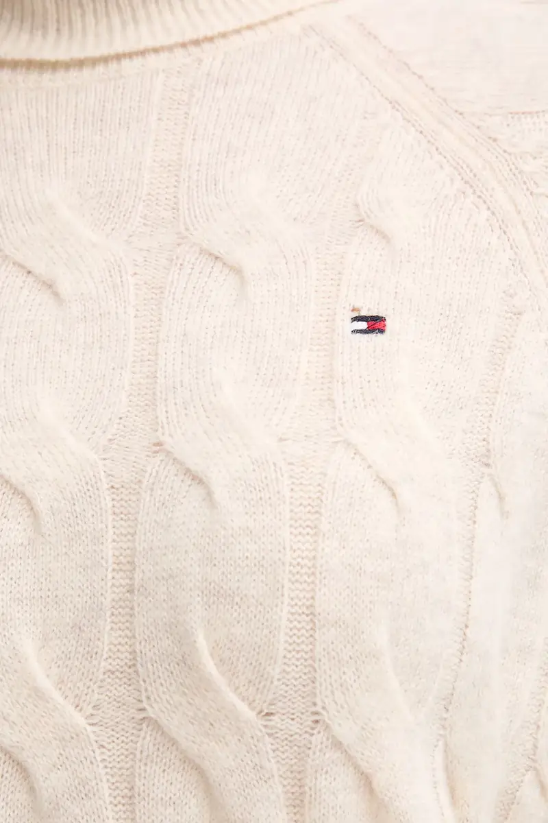 maglione in lana donna colore beige WW0WW46791 miniatura 4