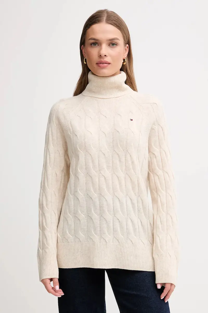 maglione in lana donna colore beige WW0WW46791