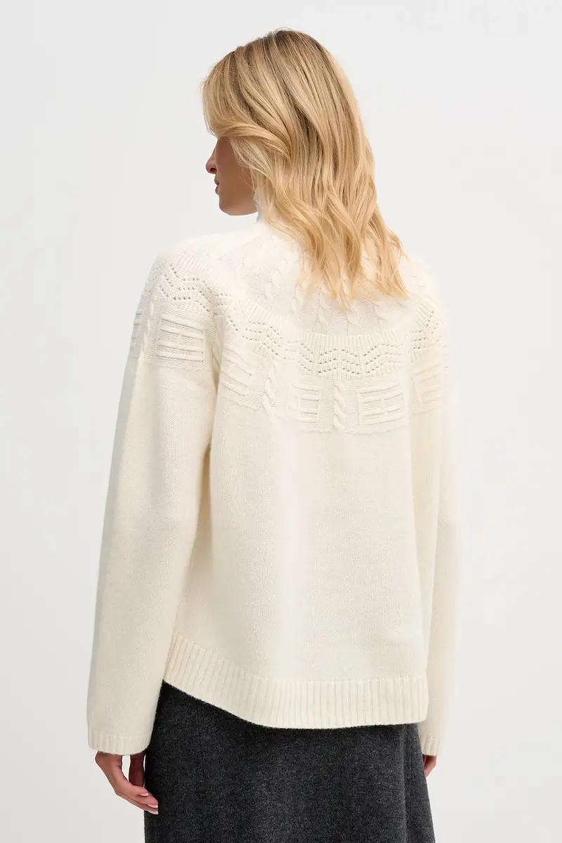 maglione in lana donna colore beige WW0WW47645 miniatura 3