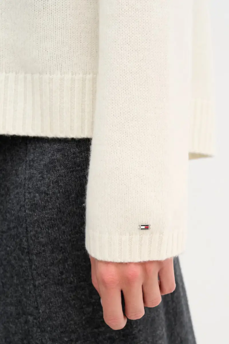 maglione in lana donna colore beige WW0WW47645 miniatura 5