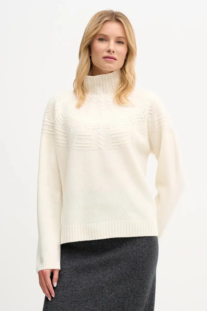 maglione in lana donna colore beige WW0WW47645