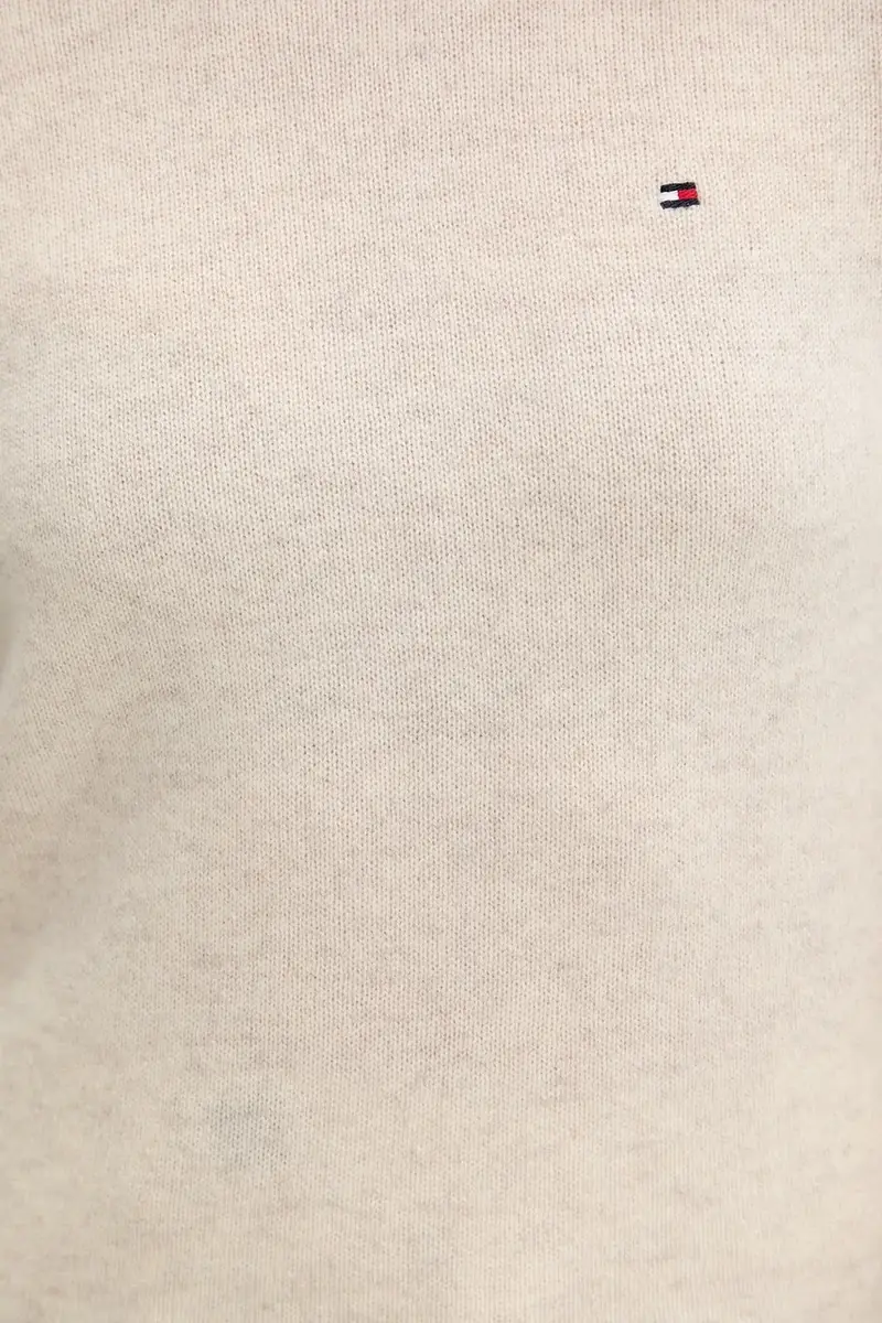 maglione in lana donna colore blu navy WW0WW40264 Beige miniatura 5