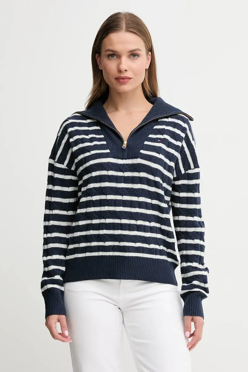 maglione in lana donna colore blu navy WW0WW46425