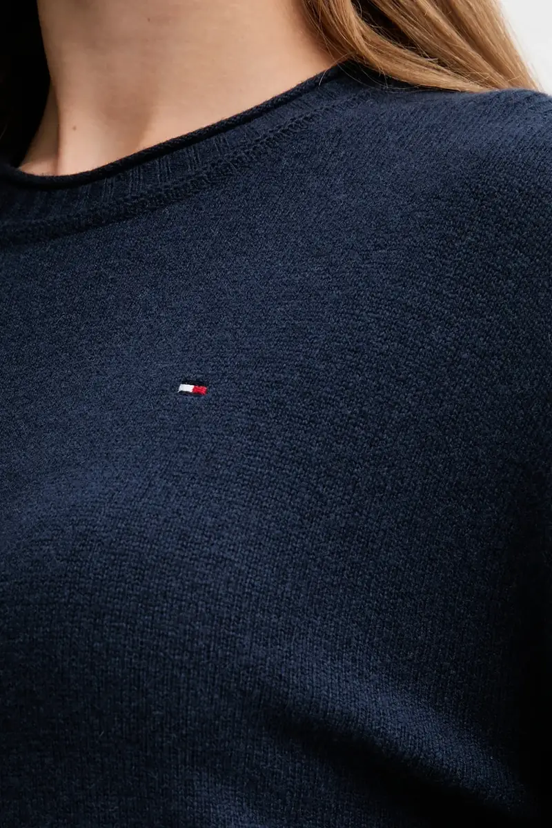 maglione in lana donna colore blu navy WW0WW46438 miniatura 5