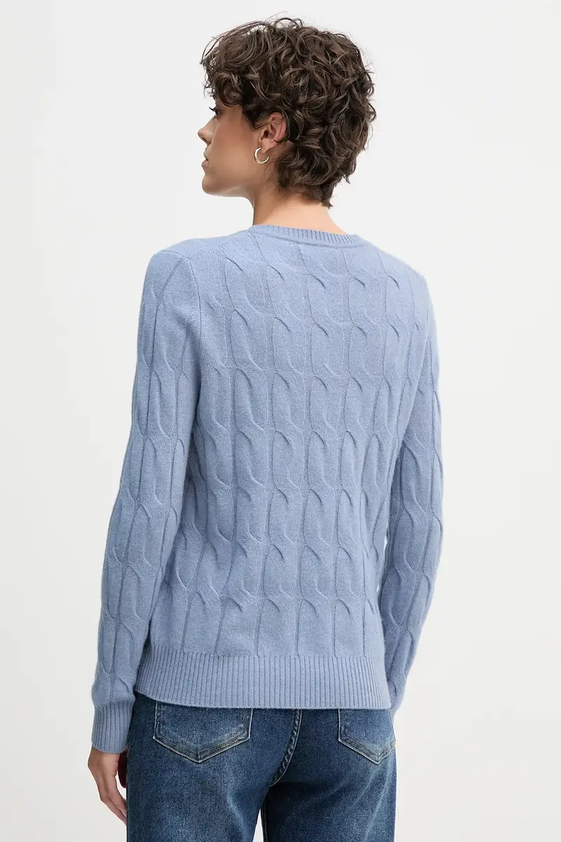 maglione in lana donna colore blu WW0WW43586 miniatura 3