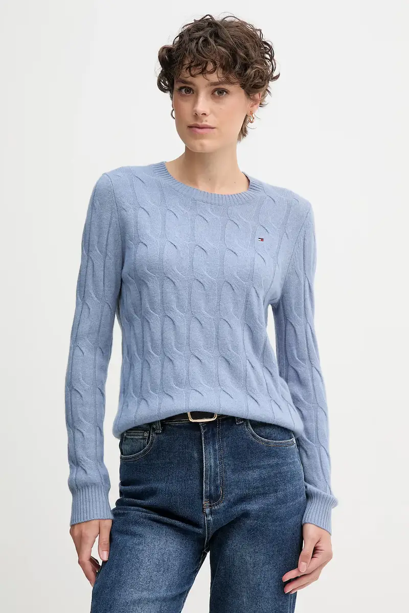 maglione in lana donna colore blu WW0WW43586