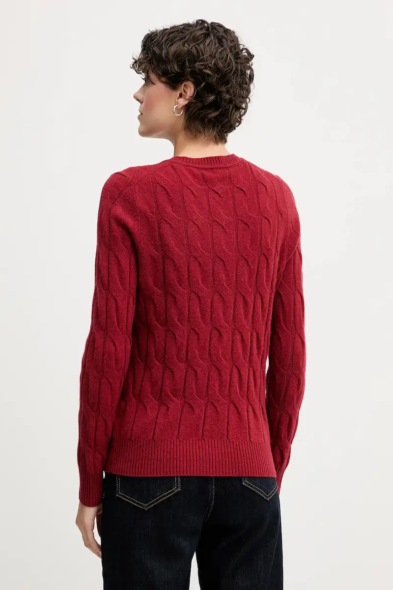 maglione in lana donna colore granata WW0WW43586 miniatura 3