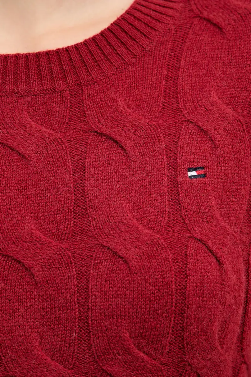 maglione in lana donna colore granata WW0WW43586 miniatura 5