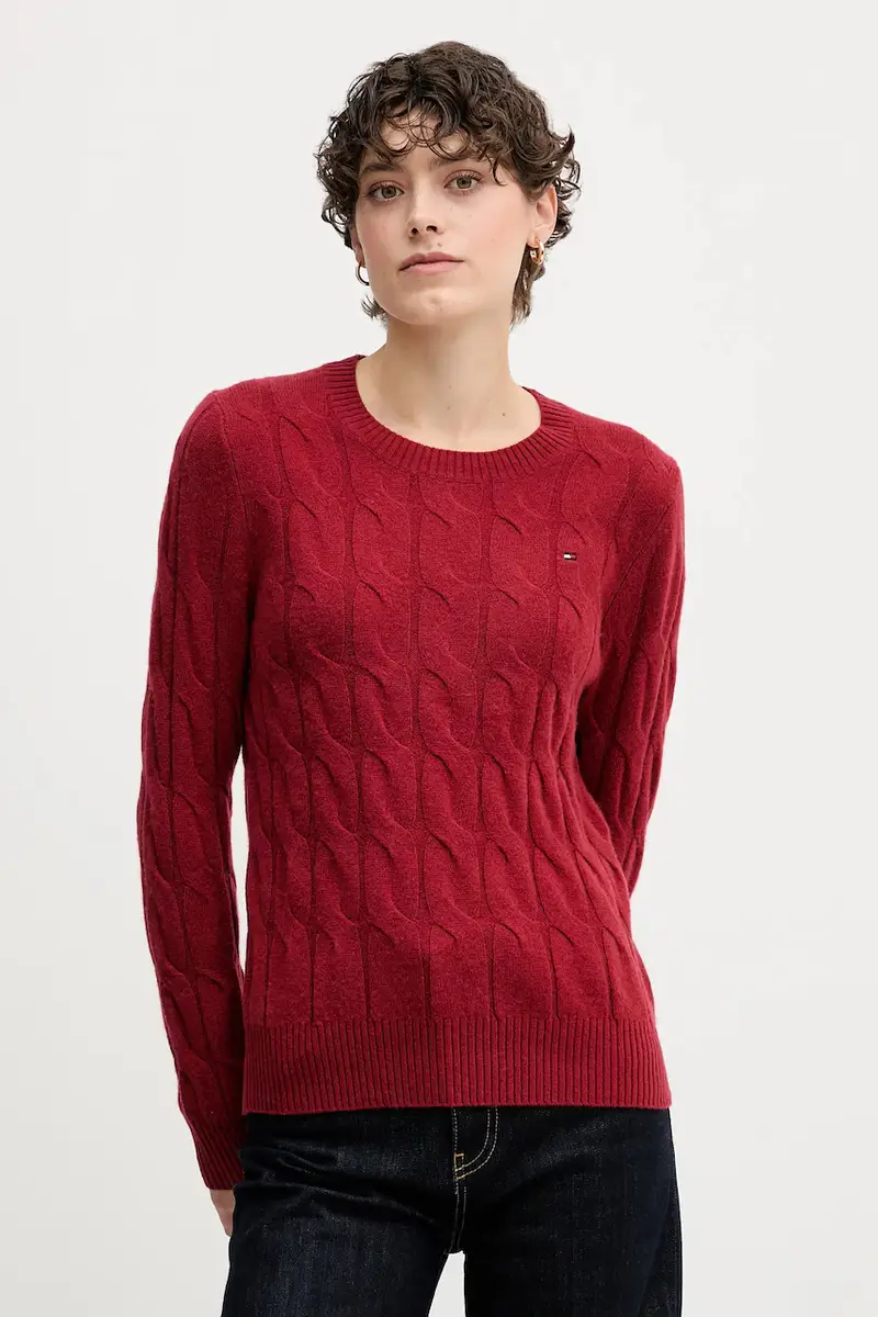 maglione in lana donna colore granata WW0WW43586