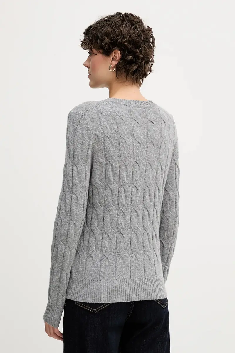 maglione in lana donna colore granata WW0WW43586 Grigio miniatura 3