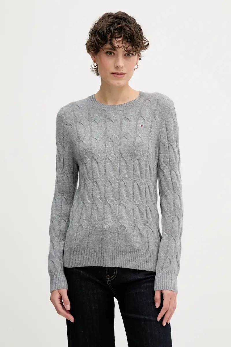 maglione in lana donna colore granata WW0WW43586 Grigio