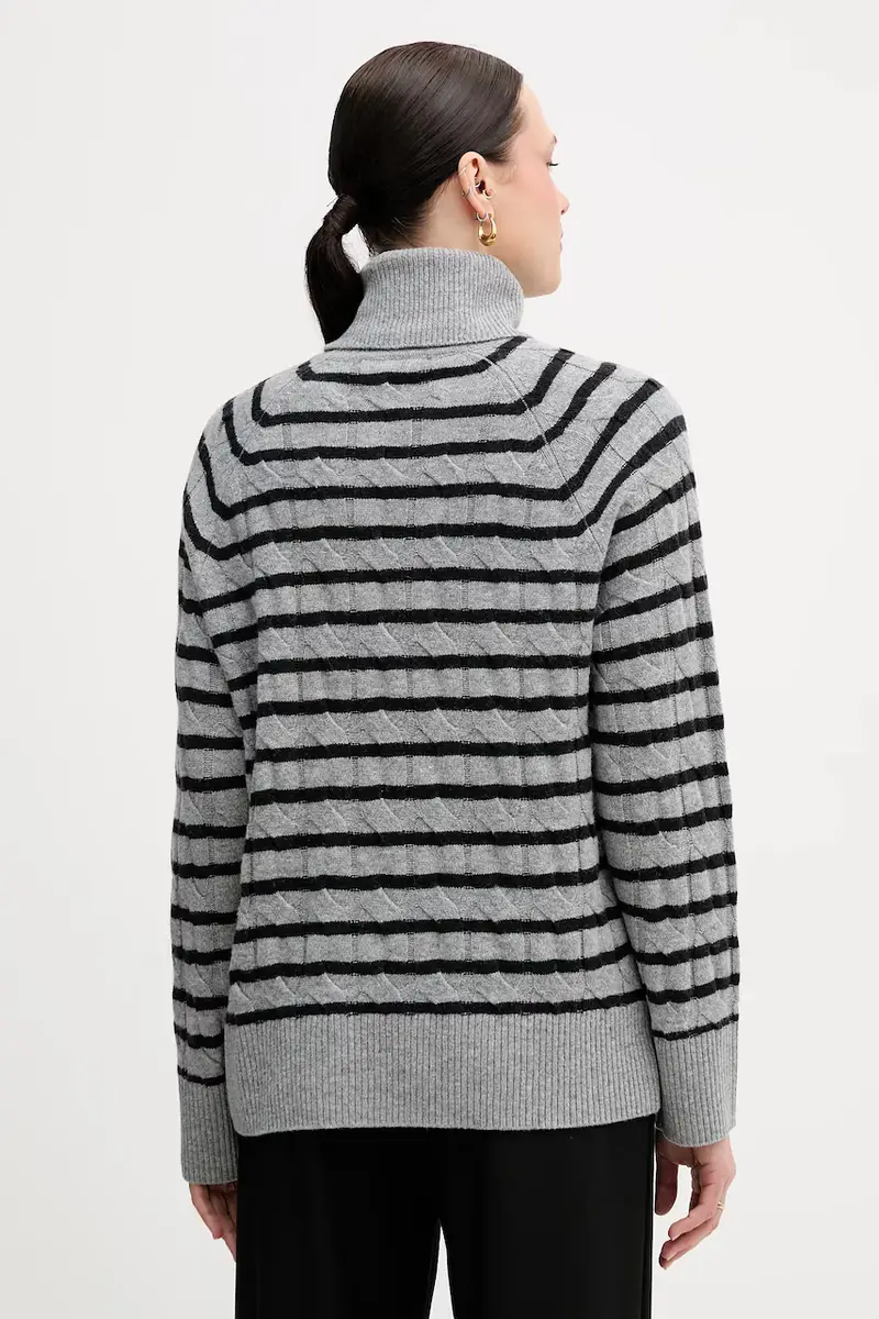 maglione in lana donna colore grigio WW0WW46791 miniatura 3