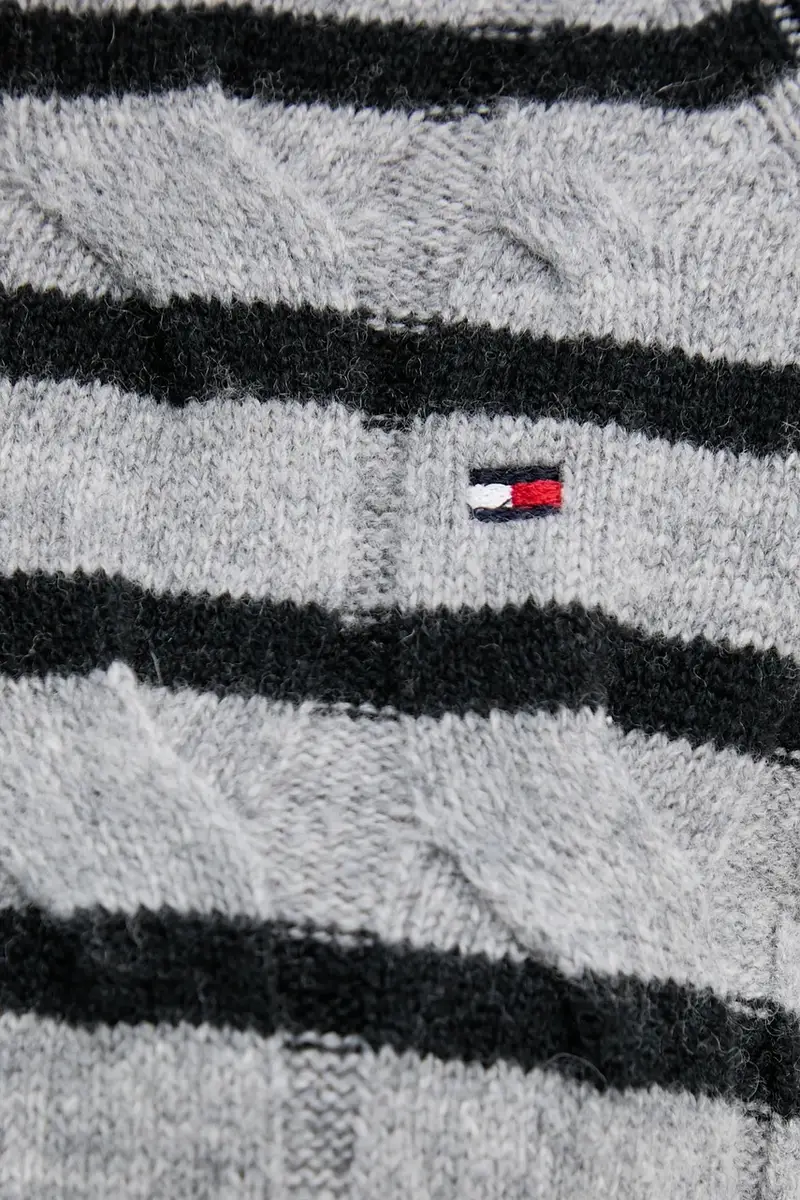 maglione in lana donna colore grigio WW0WW46791 miniatura 5