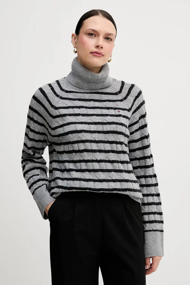 maglione in lana donna colore grigio WW0WW46791