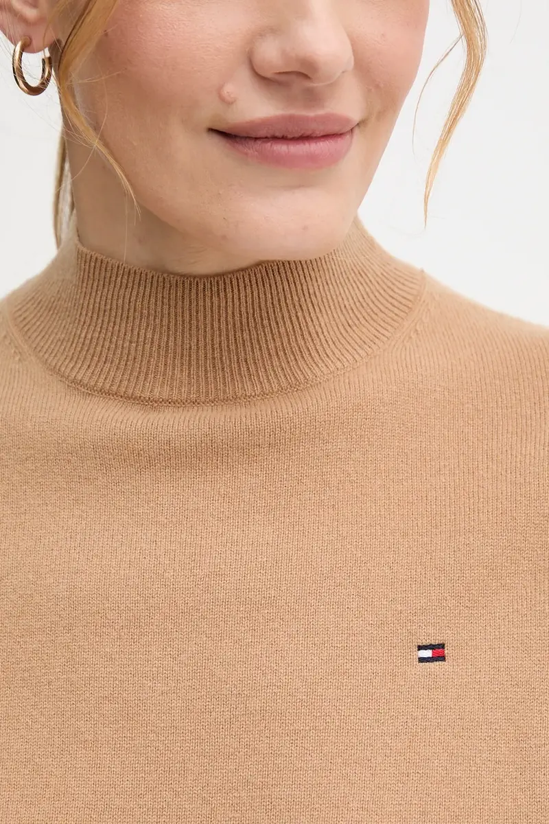 maglione in lana donna colore marrone WW0WW47468 Verde miniatura 5