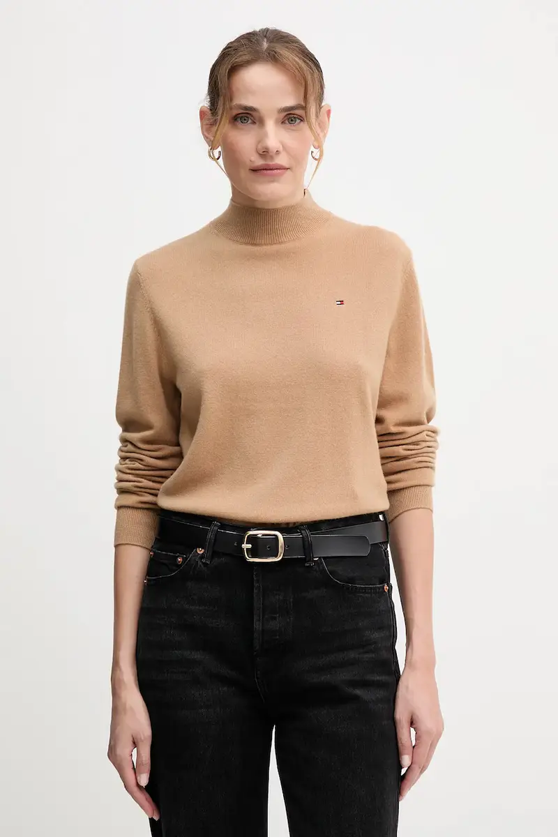 maglione in lana donna colore marrone WW0WW47468 Verde